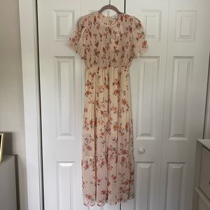 Flutter sleeve floral maxi dress